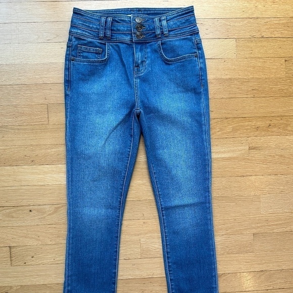 New CURRENT ELLIOT 3 Buttons/ Zip Closure Hight Rise Skinny Jeans Women's Sz 26 - Picture 2 of 11